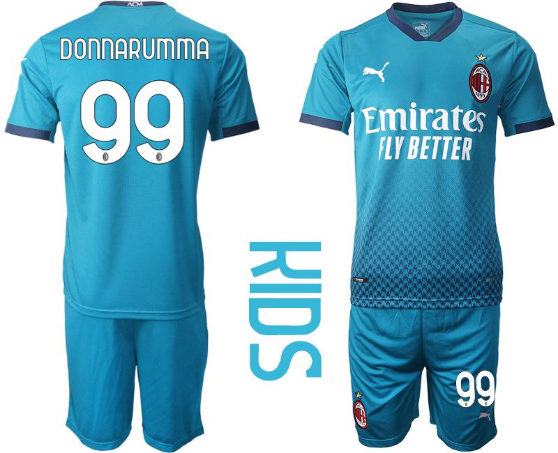 Youth 2020-2021 club AC milan away #99 blue Soccer Jerseys